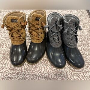 TWO pairs of Sperry boots. Hardly worn at all.